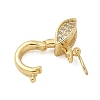 Brass Micro Pave Clear Cubic Zirconia Twister Clasps KK-P293-02F-G-2