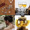 Brass Wine Glass Charm Rings Hoop Earrings MAK-SC0001-01-7