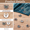 8Pcs 4 Styles Alloy & Natural African Turquoise(Jasper) & Natural Carnelian & Natural Black Stone & Dyed Natural Blue Agate Decorative Rivets HJEW-CP00084-6