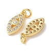 Brass Micro Pave Clear Cubic Zirconia Pendants KK-Q031-47G-08-2