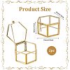 Glass Jewelry Presentation Boxes with Golden Tone Metal Frame CON-WH0133-014-2