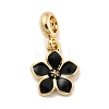 Rack Plating Alloy Enamel Flower European Dangle Charms FIND-B034-55G-06-1