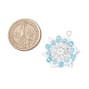 Glass Seed Beaded Snowflake Pendants PALLOY-MZ01080-02-3