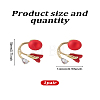 1 Pair Flower Zinc Alloy Clear Cubic Zirconia Stud Earrings EJEW-LP0007-094A-2