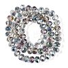 Half Rainbow Plated Faceted Rondelle Glass Beads Strands GLAA-A024E-HR01-5