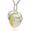 Silver Color Plated Brass Hollow Heart Cage Pendants KK-J241-07S-2