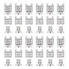 100 Sets 2-Strands 4-Holes 304 Stainless Steel Box Clasps STAS-DC0012-94-1