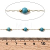Handmade Synthetic Turquoise Beads & 316 Stainless Steel Round Link Chains CHS-L033-08G-2