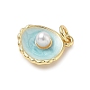 Shell Brass Charms KK-D426-17D-G-2
