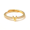 Clear Cubic Zirconia Initial Letter Adjustable Ring RJEW-C052-01G-V-2