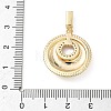 Brass Micro Pave Clear Cubic Zirconia Pendants KK-F939-04C-G-3