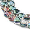 Half Plated Electroplate Transparent Glass Beads Strands EGLA-G037-09A-HP02-3