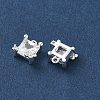 Brass Micro Pave Clear Cubic Zirconia Charms KK-P355-09S-2