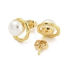 Brass Ear Studs X-EJEW-P2261-46G-04-2