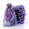 Rectangle Printed Organza Drawstring Bags CON-PW0001-058A-04-1