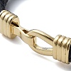 Men's Braided Black PU Leather Cord Bracelets BJEW-K243-51G-2