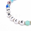 Word Smile Bracelet BJEW-JB08584-04-4