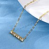 925 Sterling Silver Micro Pave Clear Cubic Zirconia Rectangle Pendant Necklaces for Women NJEW-D316-02G-3