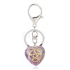 Natural Amethyst Heart with Kore Symbol Keychain PW-WG17998-10-1