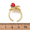 Brass Micro Pave Cubic Zirconia Open Cuff Rings for Women RJEW-U057-16G-5
