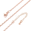 Brass Link Chain Necklaces for Women NJEW-D302-12RG-2