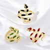 Brass Enamel Cuff Rings for Women RJEW-U043-17G-1