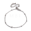 Brass Cable Chain Bracelets for Women BJEW-G735-20P-4