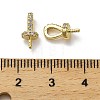 Rack Plating Brass Micro Pave Cubic Zirconia Cup Pearl Peg Bails Pin Pendants KK-S397-13G-3