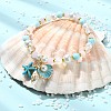 Alloy & Sea Shell & Natural Howlite Charm Bracelets BJEW-JB14018-2