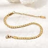 304 Stainless Steel Snake Chains Bracelets for Women BJEW-P395-02G-05-2