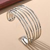 Electrophoresis Iron Cuff Bangles for Women BJEW-M057-05P-1