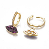 Brass Micro Pave Cubic Zirconia Dangle Hoop Earrings EJEW-S201-62-2