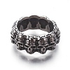 Retro 304 Stainless Steel Skull Rings RJEW-L087-01AS-1
