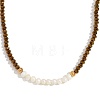 Fashion Natural Freshwater Pearl & Faceted Rondelle Glass Beaded Necklaces for Women AX4759-2-1