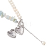 Natural Morganite Chip with Potato Natural Pearl Beaded Necklaces NJEW-JN05894-02-6