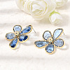 Brass Glass Stud Earrings for Women KK-CBABDD8-18G-2