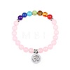 8MM Natural Rose Quartz Round Beaded Stretch Bracelets NN0284-14-1