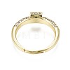 Brass Micro Pave Clear Cubic Zirconia Cuff Rings RJEW-S044-125-NF-4