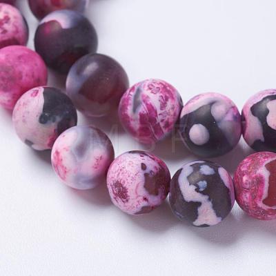 Natural Fire Crackle Agate Bead Strands G-E393-8mm-08C-1