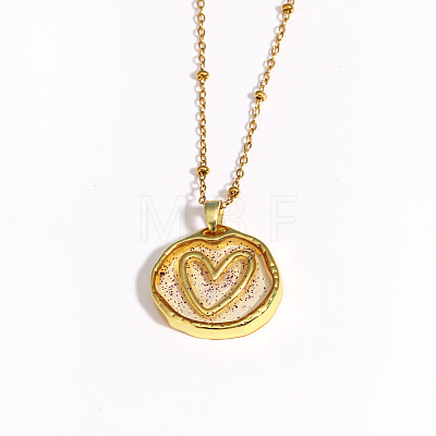 Brass & Epoxy Resin Glitter Powder Pendant Necklaces for Women WG08644-04-1
