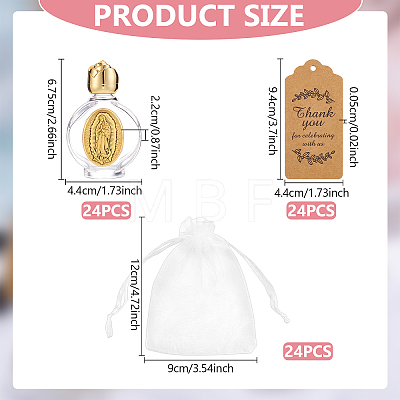 24Pcs Glass Empty Holy Water Bottles for Religious AJEW-WA0004-61-1