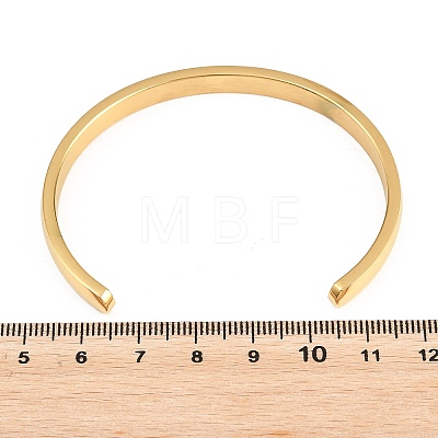 Ion Plating(IP) 304 Stainless Steel Cuff Bangles STAS-I110-10-6mm-G-1