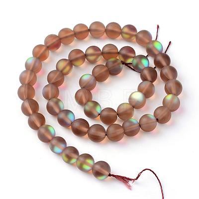 Synthetic Moonstone Beads Strands G-R375-8mm-A05-1