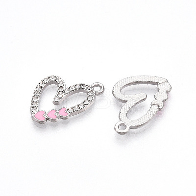 Alloy Clear Rhinestone Enamel Pendants PALLOY-T092-01-1