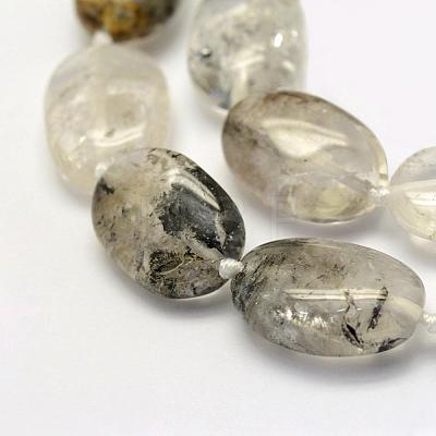 Natural Lodolite Quartz Beads Strands G-G695-14-1