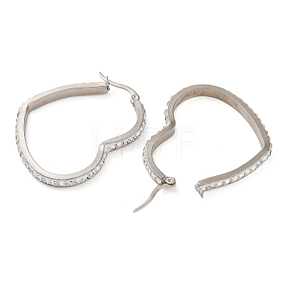 304 Stainless Steel Heart Hoop Earrings EJEW-S242-01P-D-1