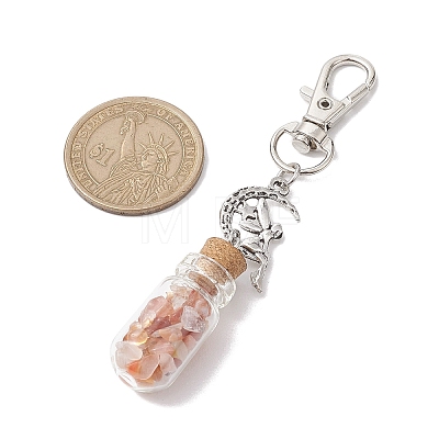 Glass Wishing Bottle with Gemstone Chip inside Pendant Decorations GG-CJ47ED-1
