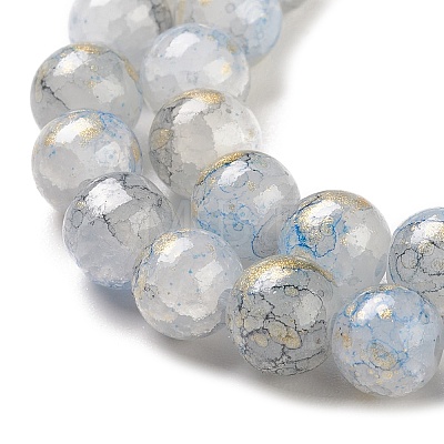 Baking Painted Crackle Glass Bead Strands DGLA-R053-05C-1