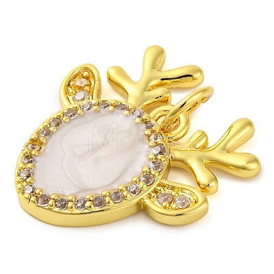Christmas Series Brass Micro Pave Cubic Zirconia Pendants KK-S401-03G-D-1