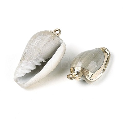 Electroplated Natural Shell Pendants BSHE-T015-01-1